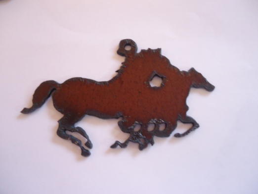 (image for) Horses metal cutout pendant #RR010L